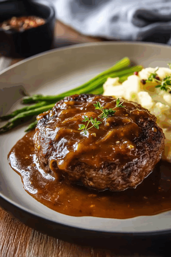 Brown Gravy Smothered Hamburger Steak