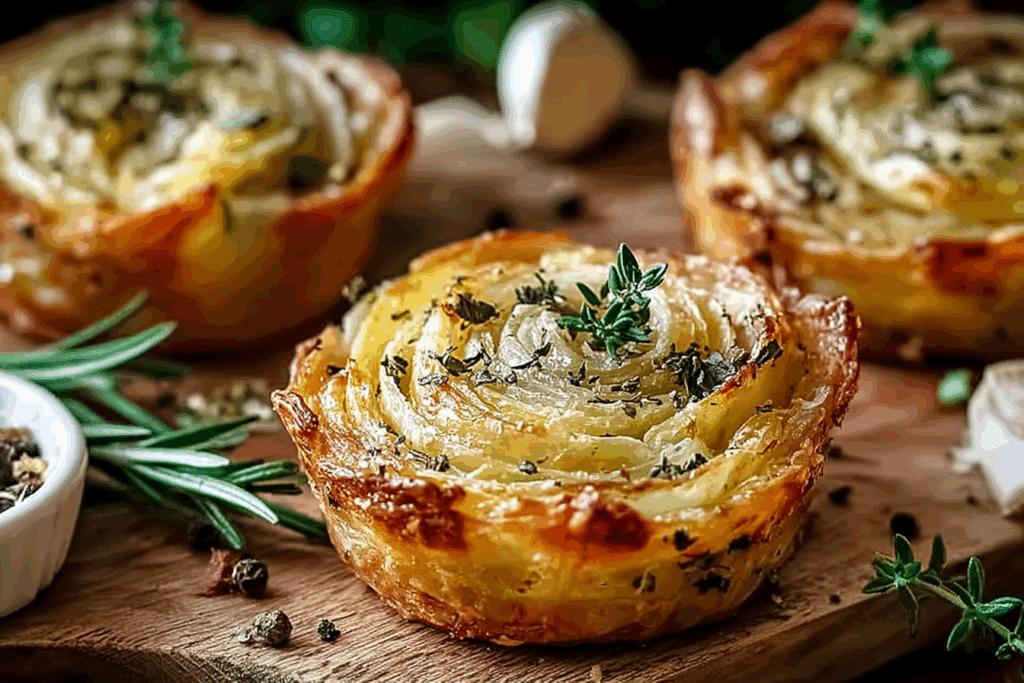 Garlic Herb Muffin Pan Potato Galettes