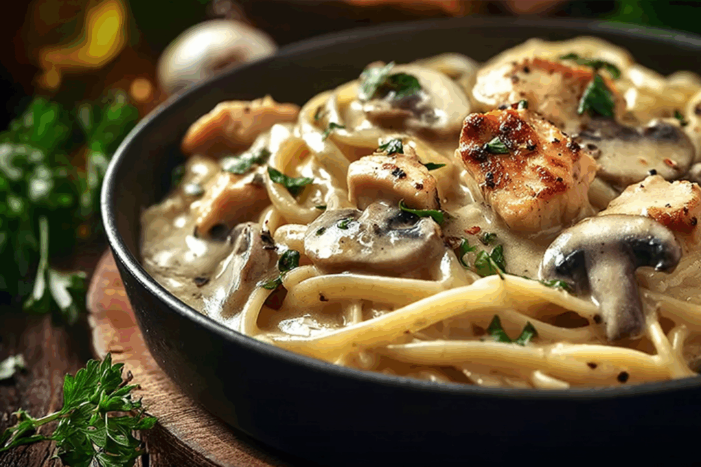 Creamy Chicken & Mushroom Pasta