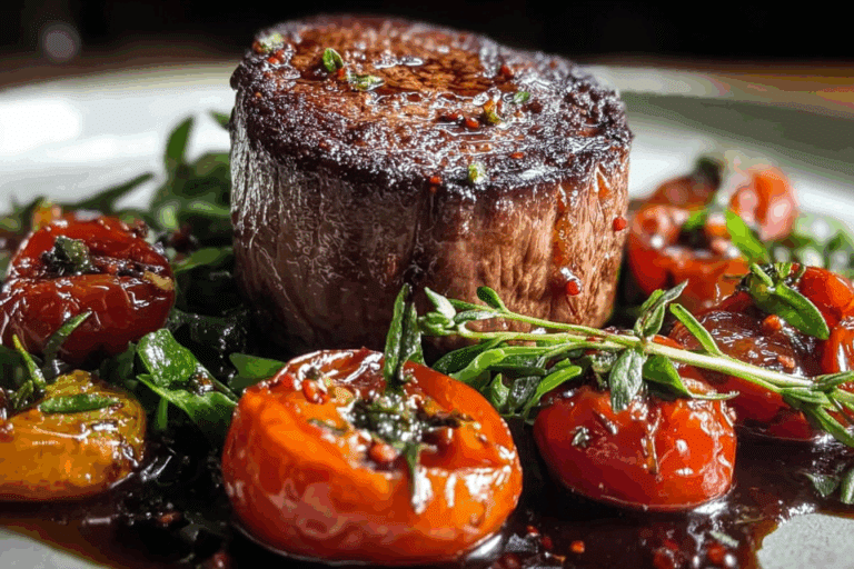 Filet Mignon with Balsamic Tomatoes