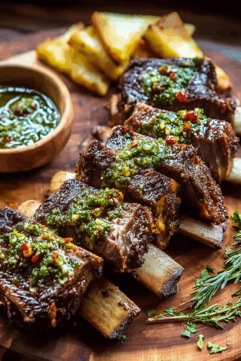 Beef Ribs with Salsa Verde