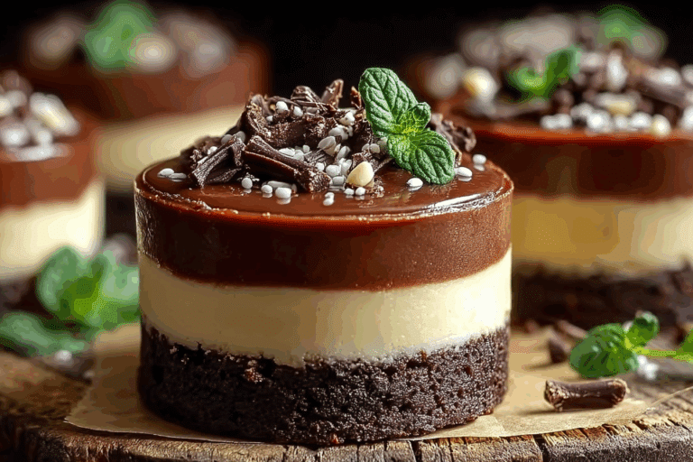 Mini Chocolate Layered Cheesecakes