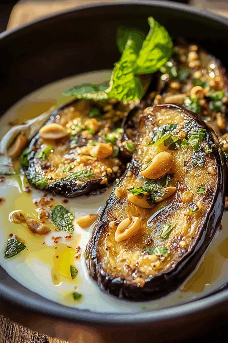 Honey-Garlic Eggplant Dippers with Cashew-Lime Cream