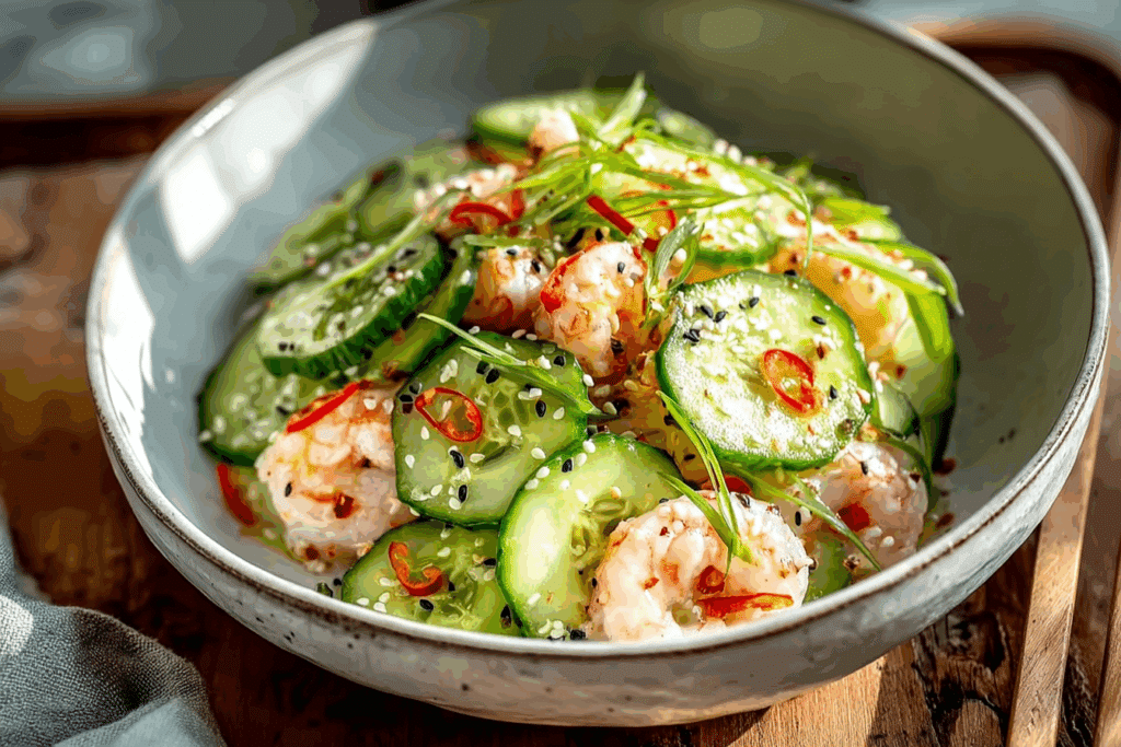 Easy California Roll Cucumber Salad