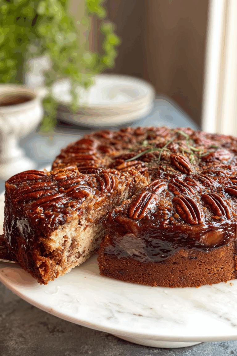 Pecan Upside Down Marble Cake