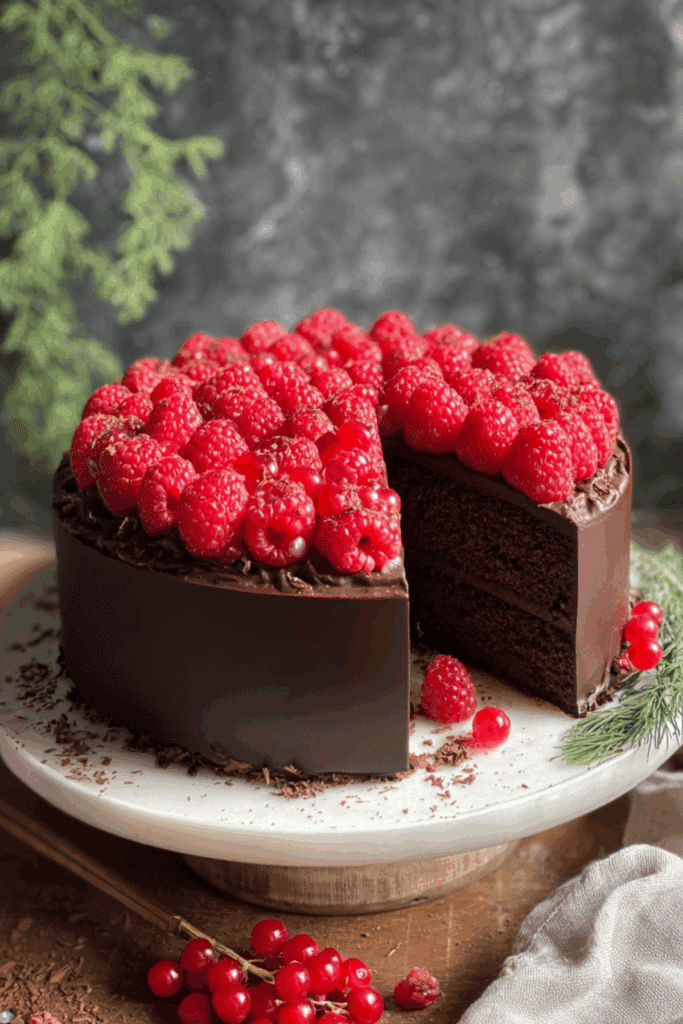 The Ultimate Chocolate Raspberry Fudge Cake