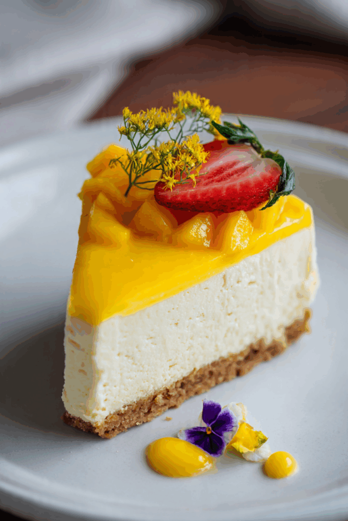 No Bake Mango Ice Cream Cheesecake