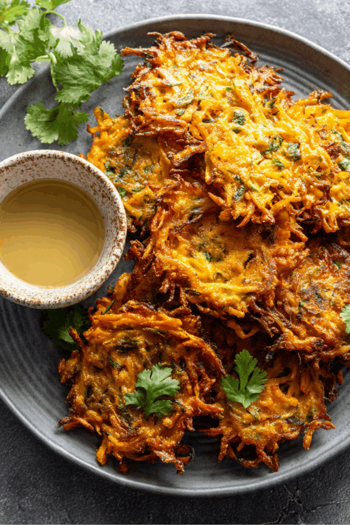 Carrot and coriander fritters