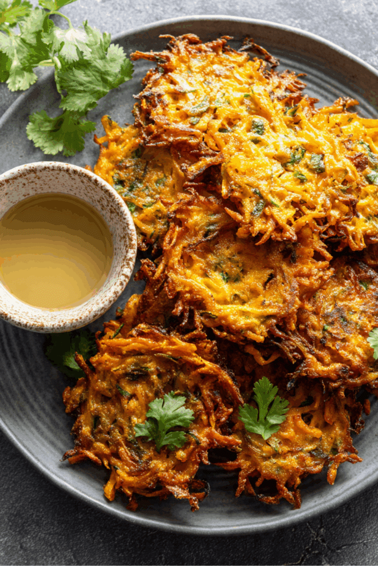Carrot and coriander fritters
