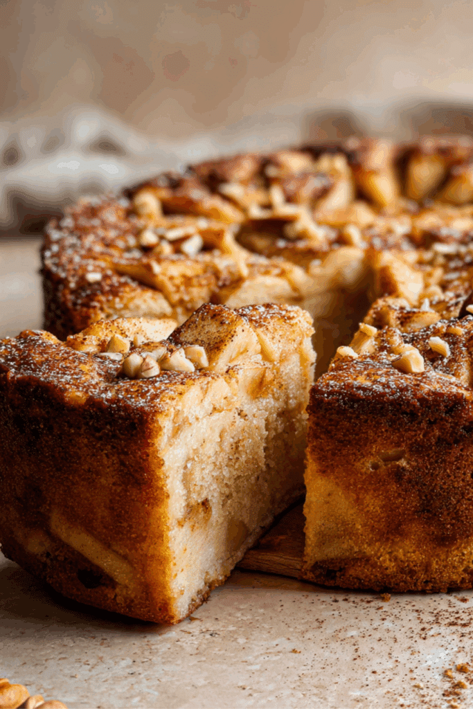 Apple hazelnut cake with cinnamon