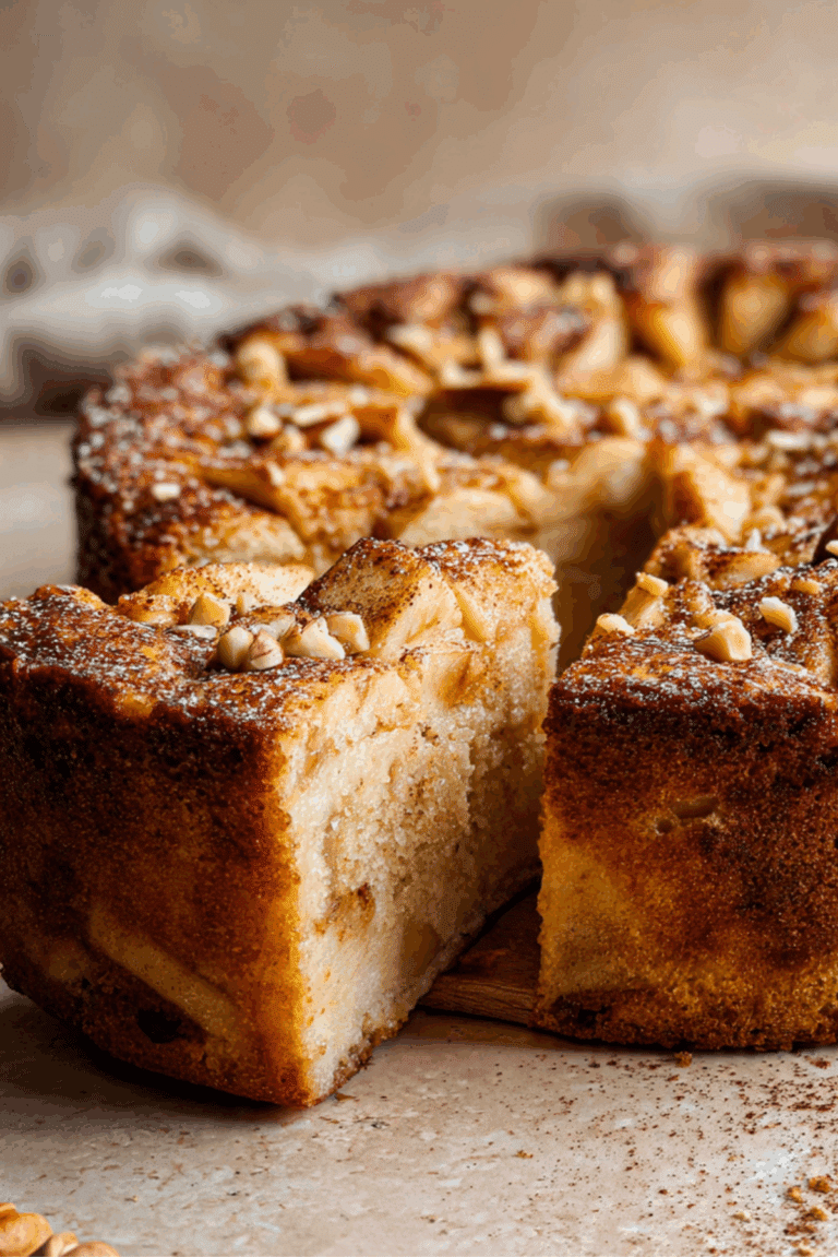 Apple hazelnut cake with cinnamon