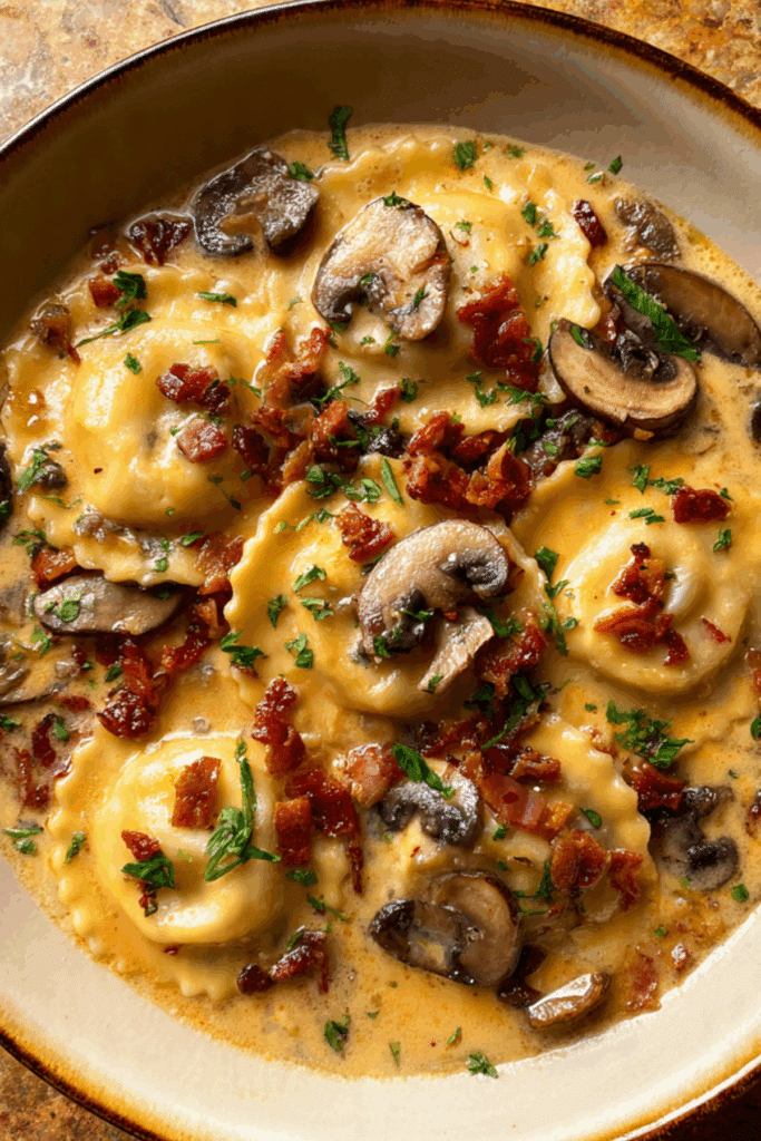 Mushroom Chorizo Ravioli
