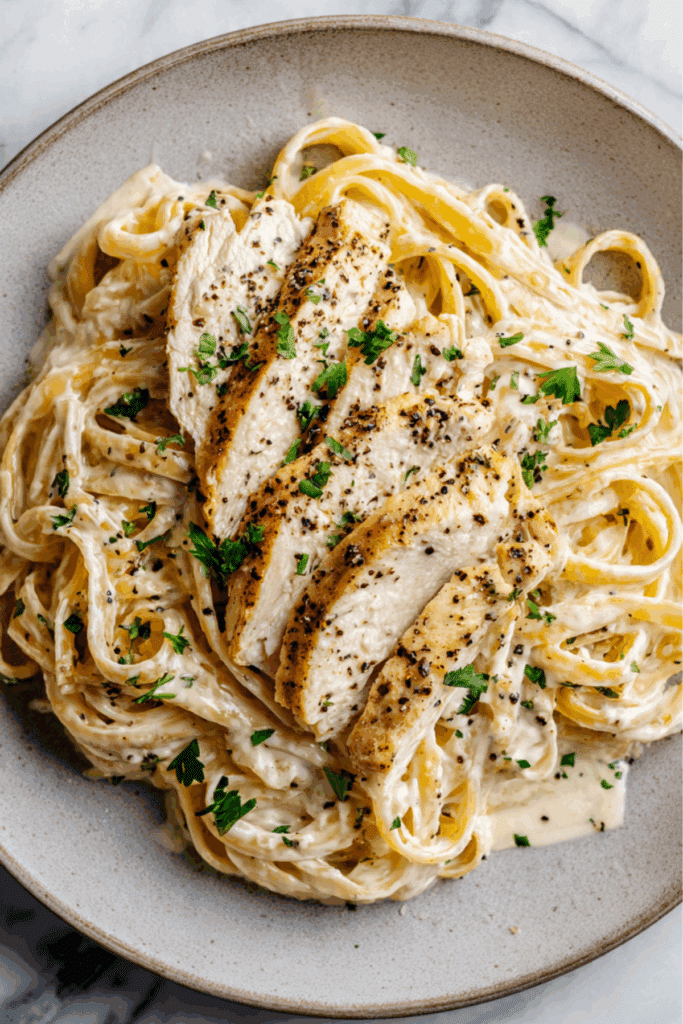 Black Pepper Chicken Alfredo Pasta