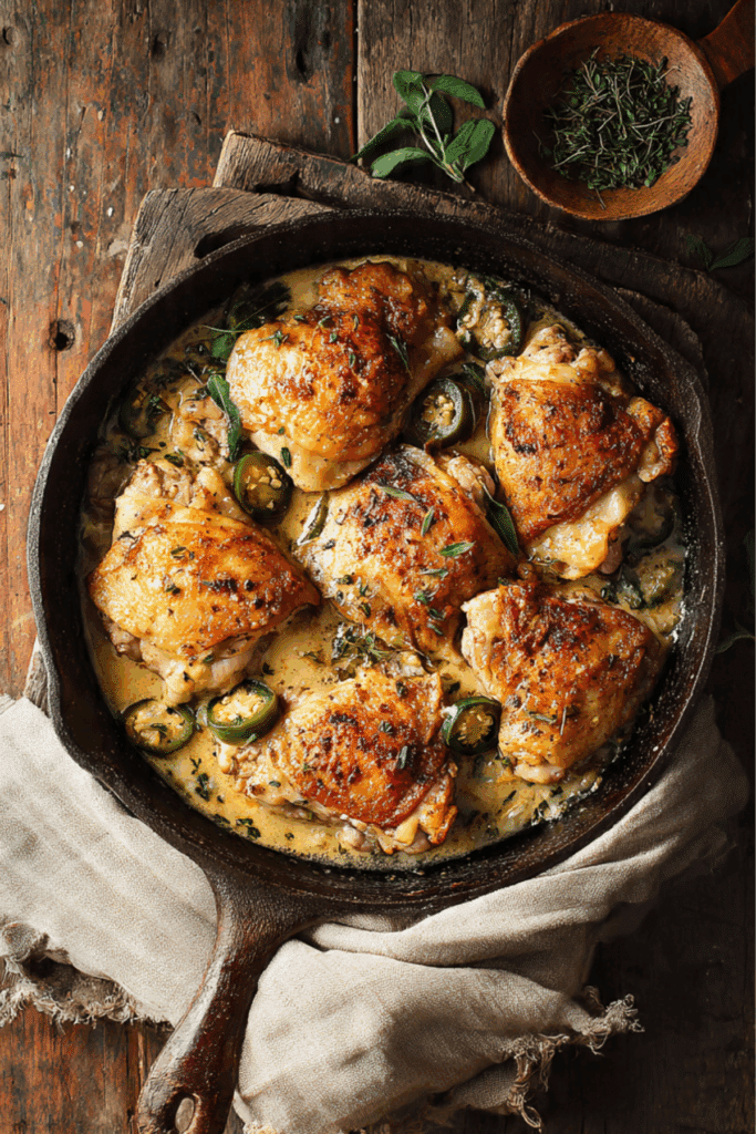 One skillet parmesan jalapeño roasted chicken