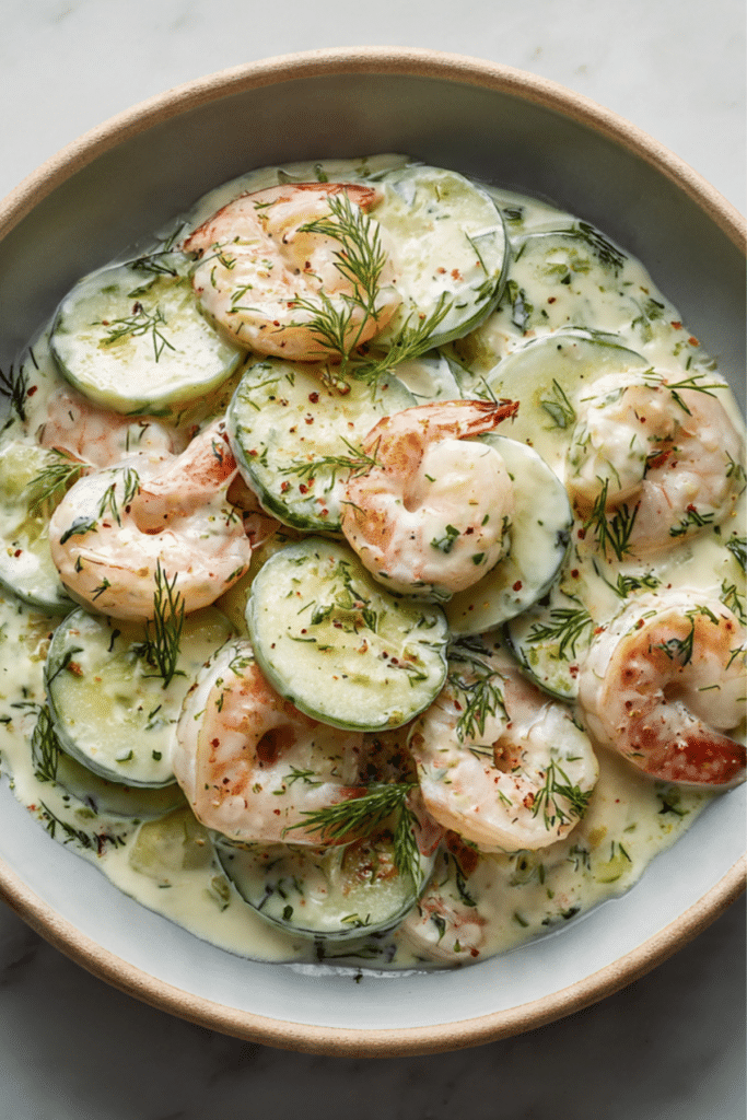 Creamy Cucumber Shrimp Salad