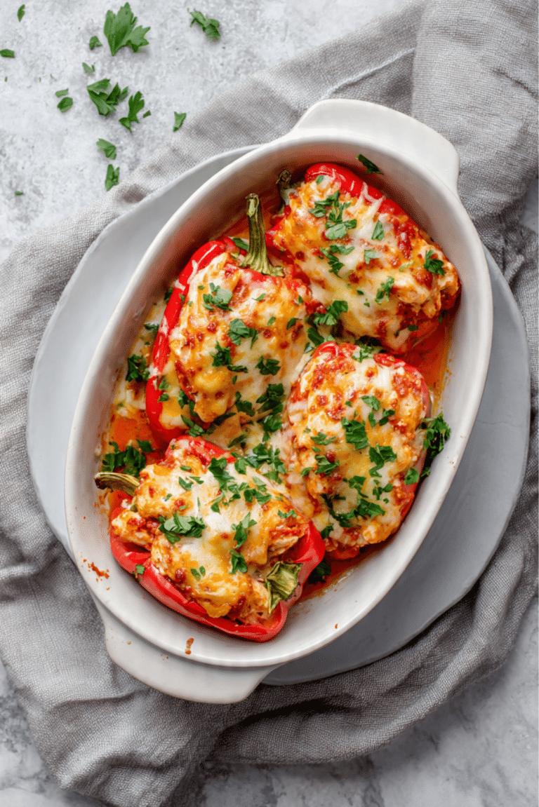 Chicken Parmesan Stuffed Peppers