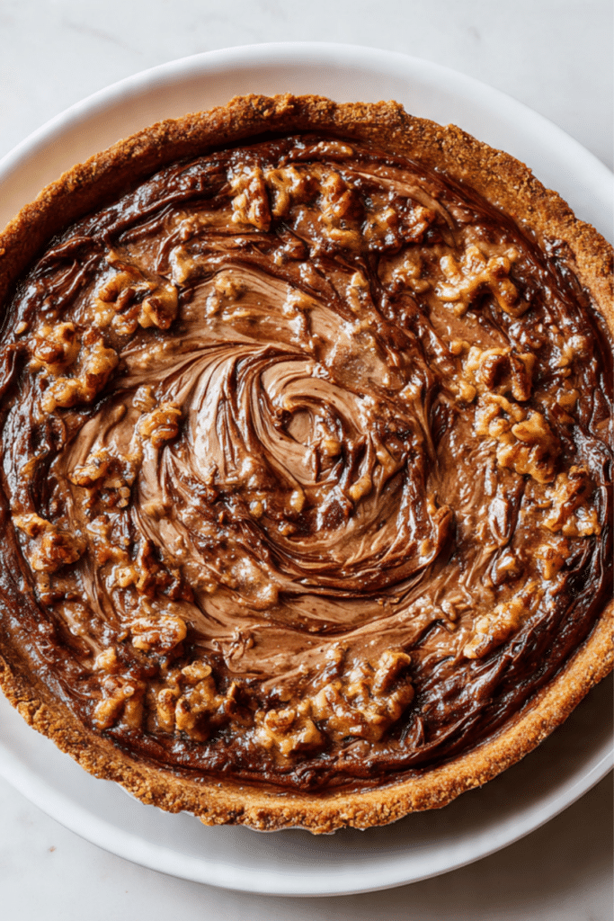Nutella-Pumpkin Praline Swirl Pie
