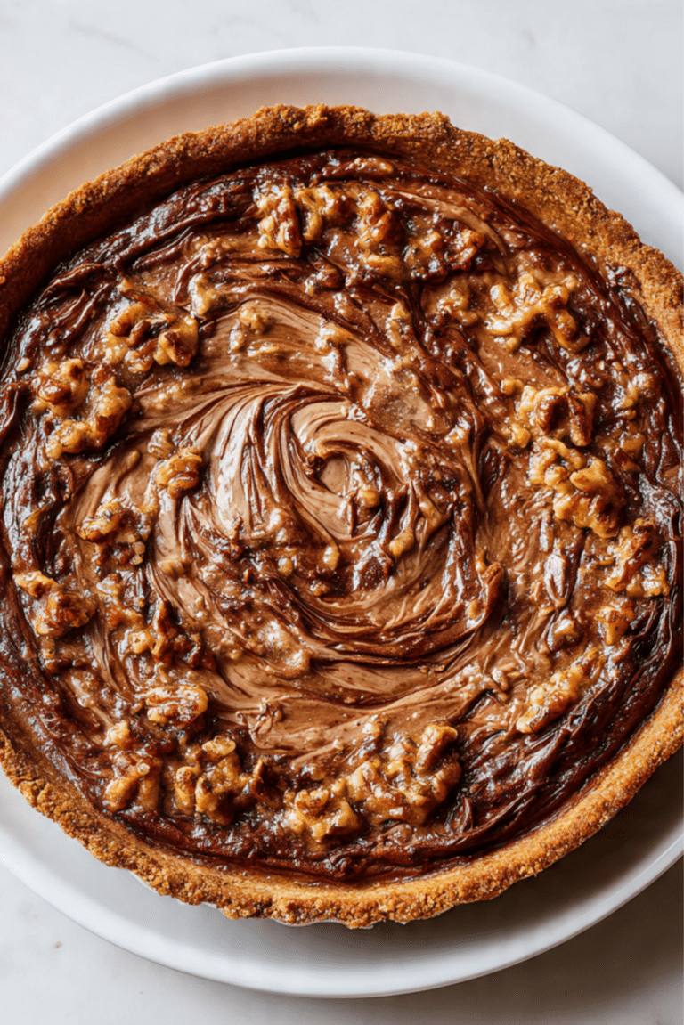 Nutella-Pumpkin Praline Swirl Pie