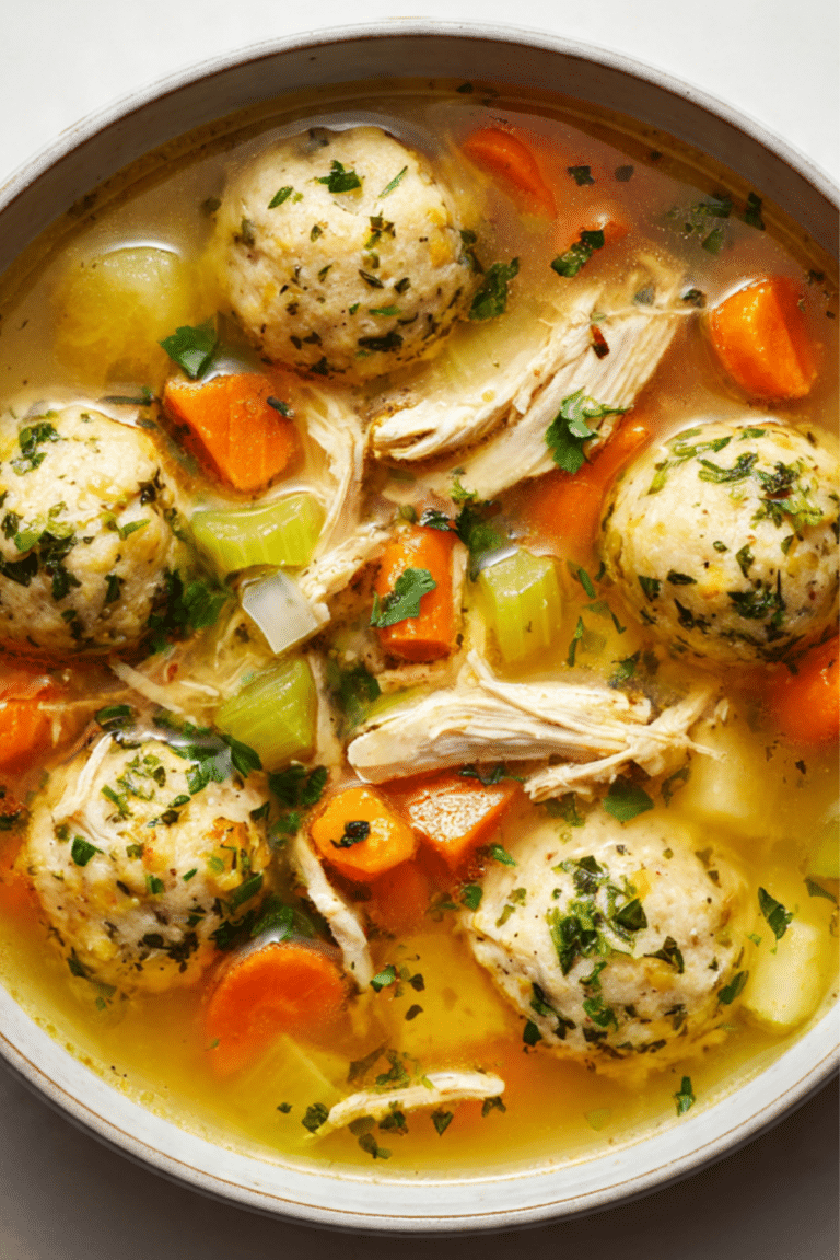 Instant Pot Chicken Soup with Herbed Matzo Balls