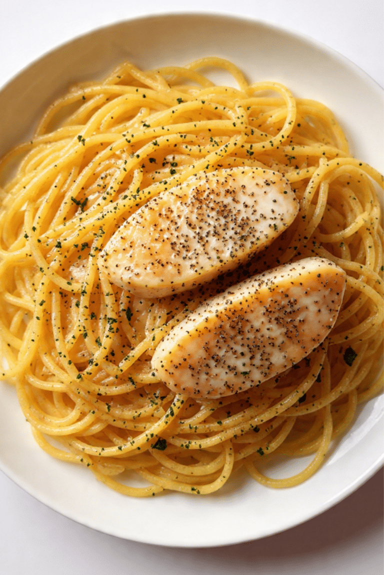 Garlicky Chicken Scampi with Linguine