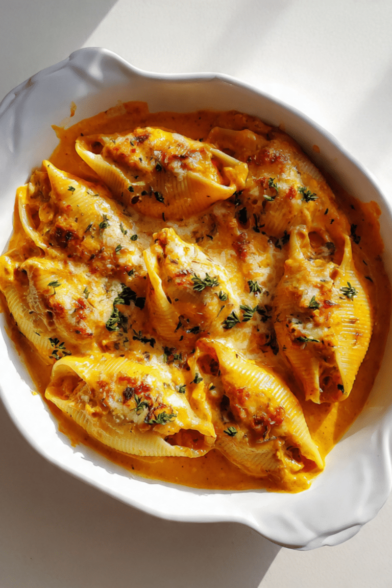 Stuffed Shells with Pumpkin Sauce
