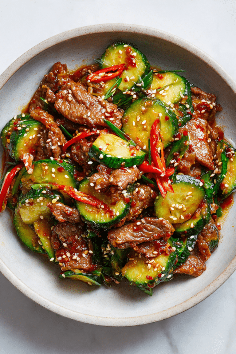 Sogogi Oi Bokkeum (Korean Stir-Fried Cucumbers and Beef)