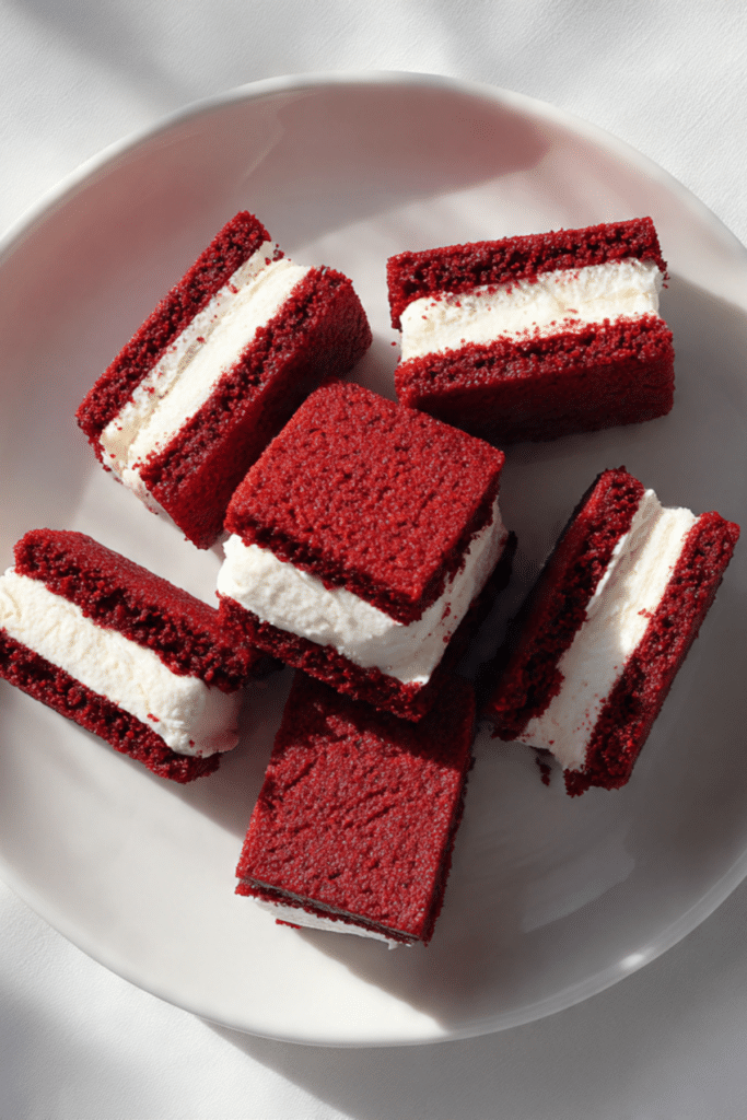 Red Velvet Cake Ice Cream Sandwiches