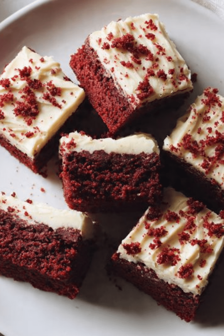 Red Velvet Beet Bars with Brown Butter Sour Cream Frosting