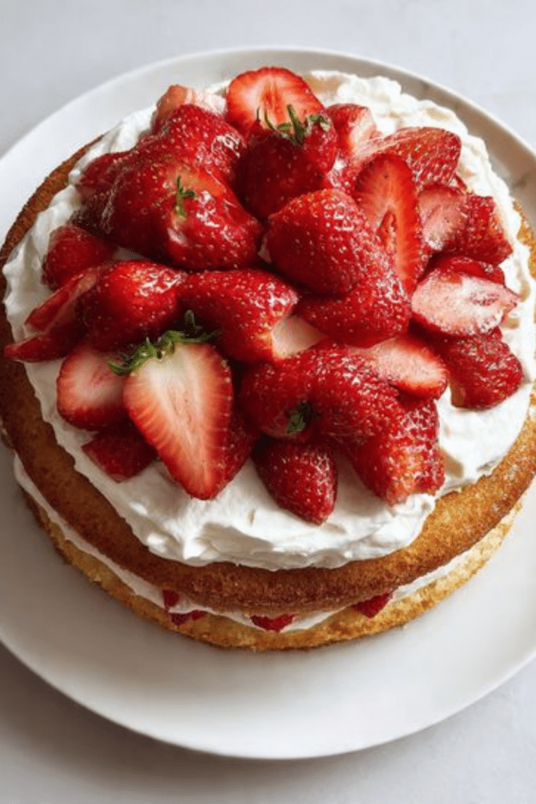 Mascarpone and Strawberry Cake