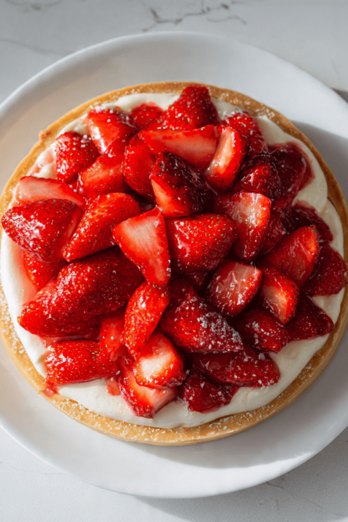 Soft Tart with White Chocolate Cream and Strawberries