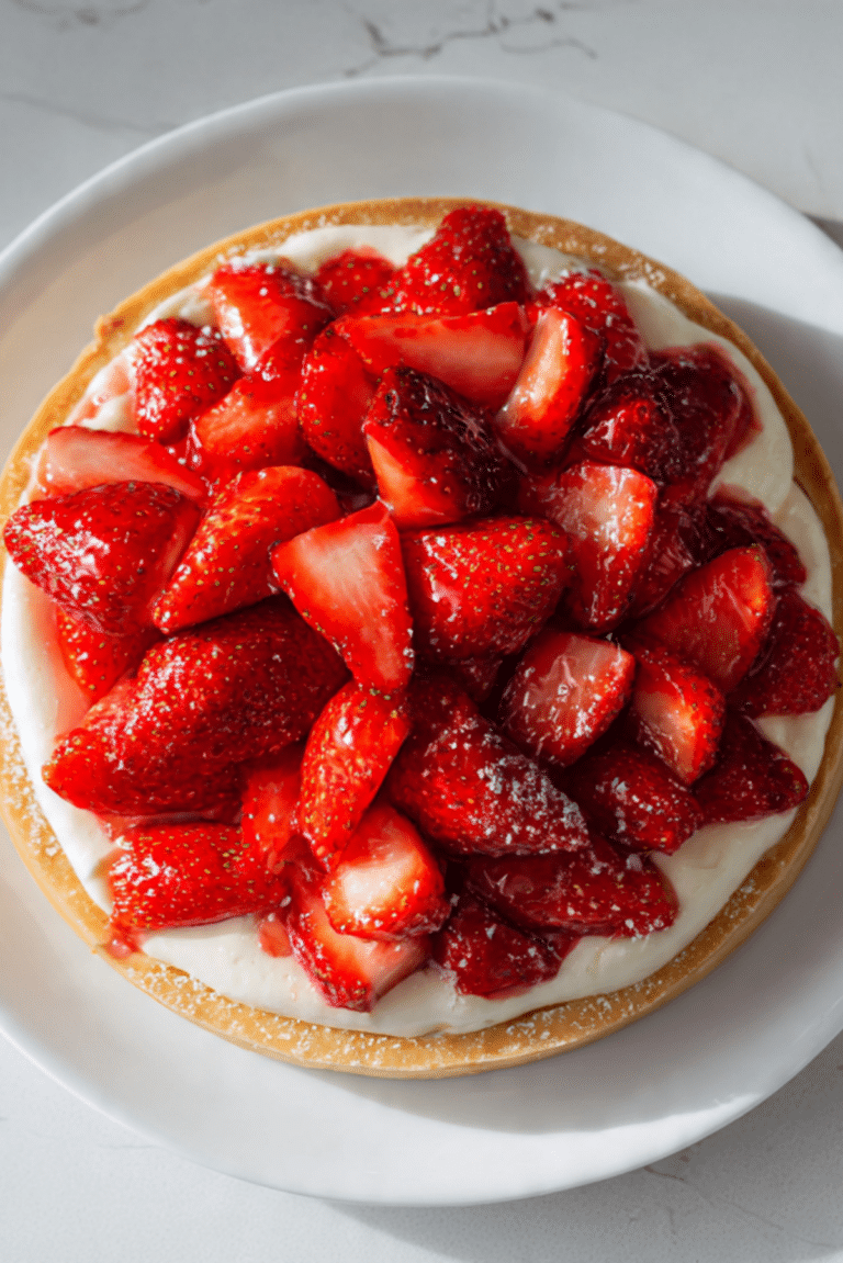 Soft Tart with White Chocolate Cream and Strawberries