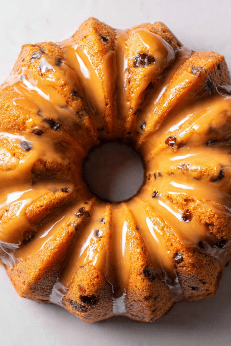 Dried fruit and caramel Bundt cake