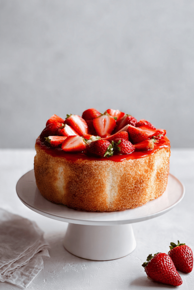 Strawberry Angel Food Cake