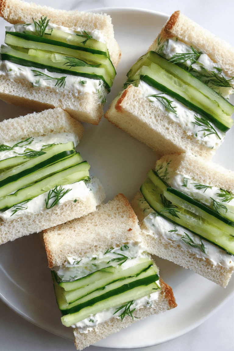Cucumber Tea Sandwiches with Herby Cream Cheese