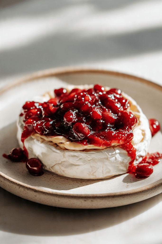 Baked Brie with Cranberry Sauce
