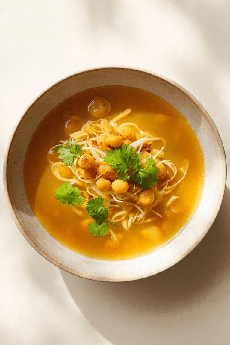 Foie Gras Soup with Lentil Gnocchi and Balsamic Onions