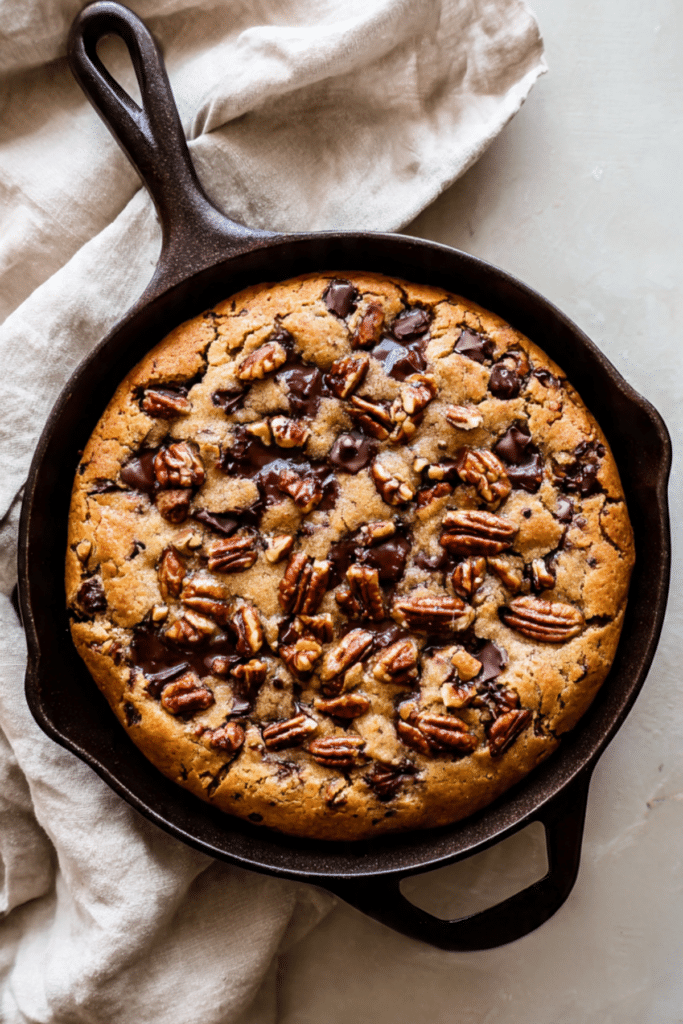 Chocolate Pecan Skillet Cookie