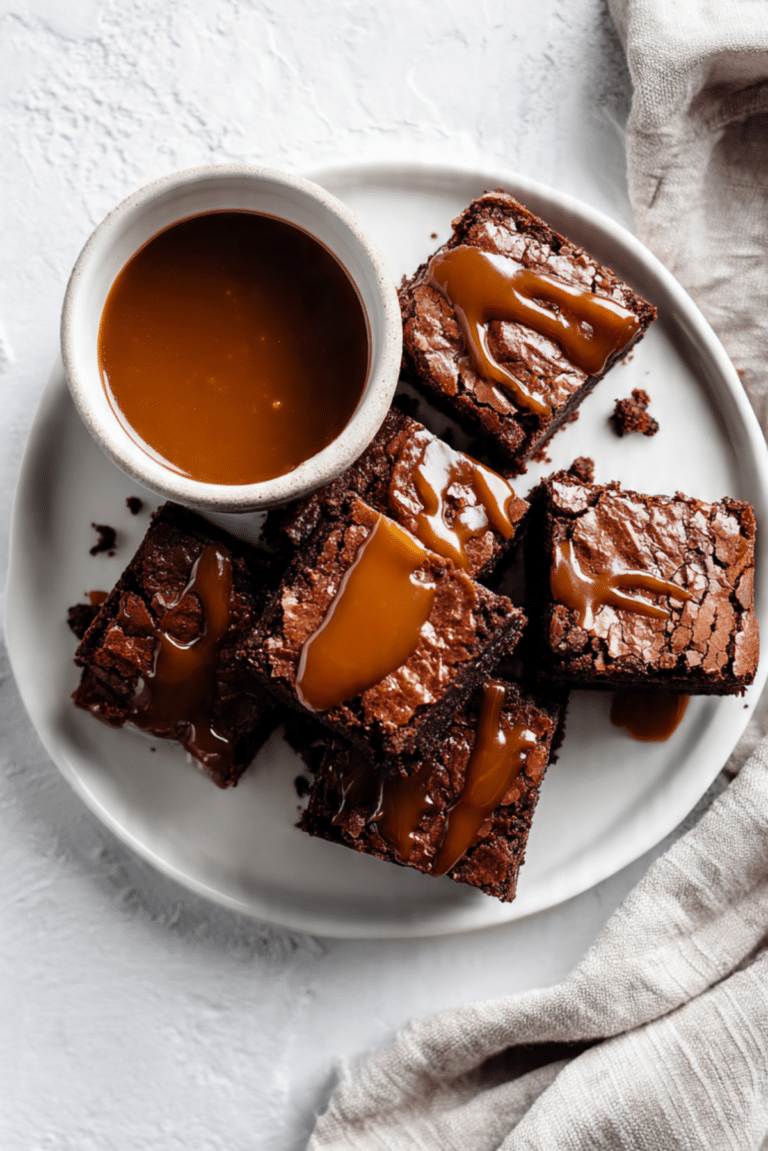 Brownies with Butterscotch Sauce