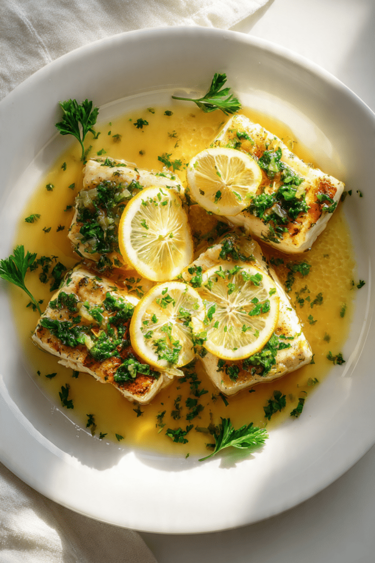 Baked Mahi Mahi Fillet with Lemon Butter Sauce