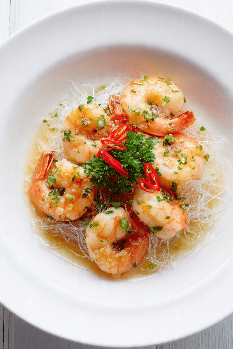 Garlic Butter Prawns with Glass Noodles