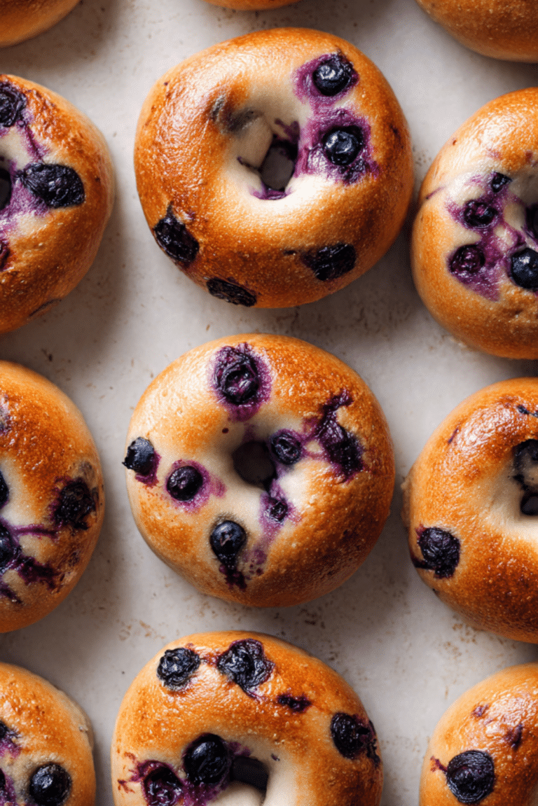 Homemade Blueberry Bagels