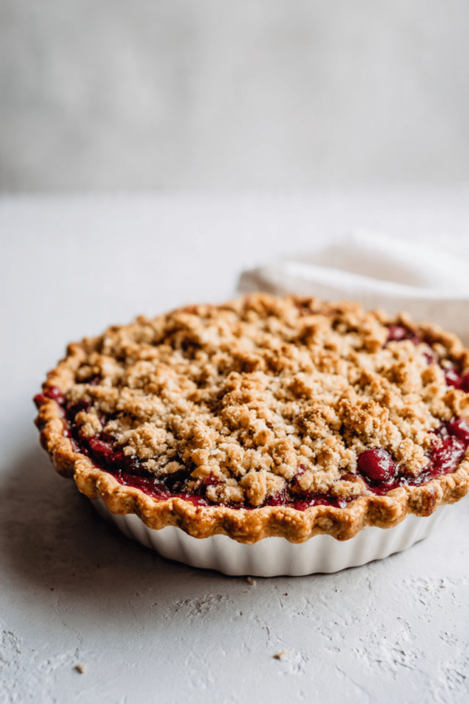 Cranberry Pear Crumble Pie