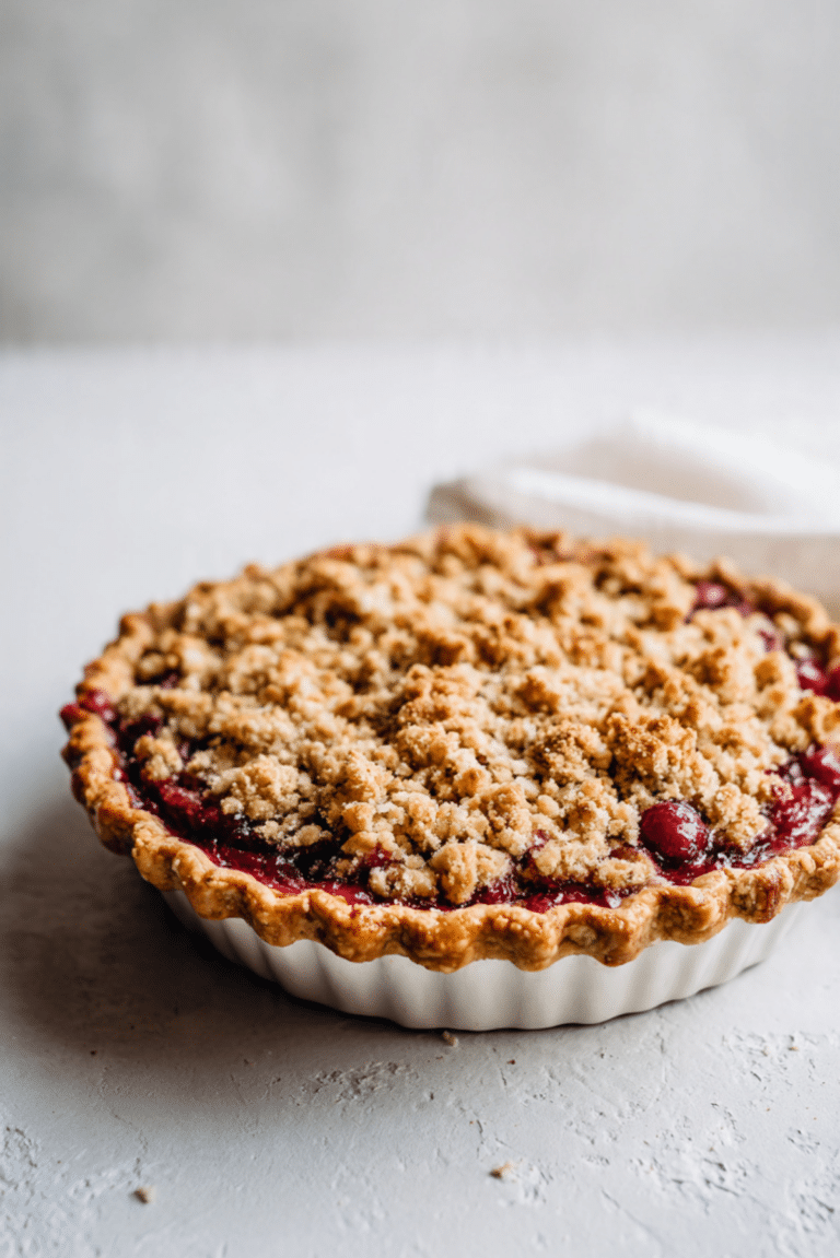 Cranberry Pear Crumble Pie