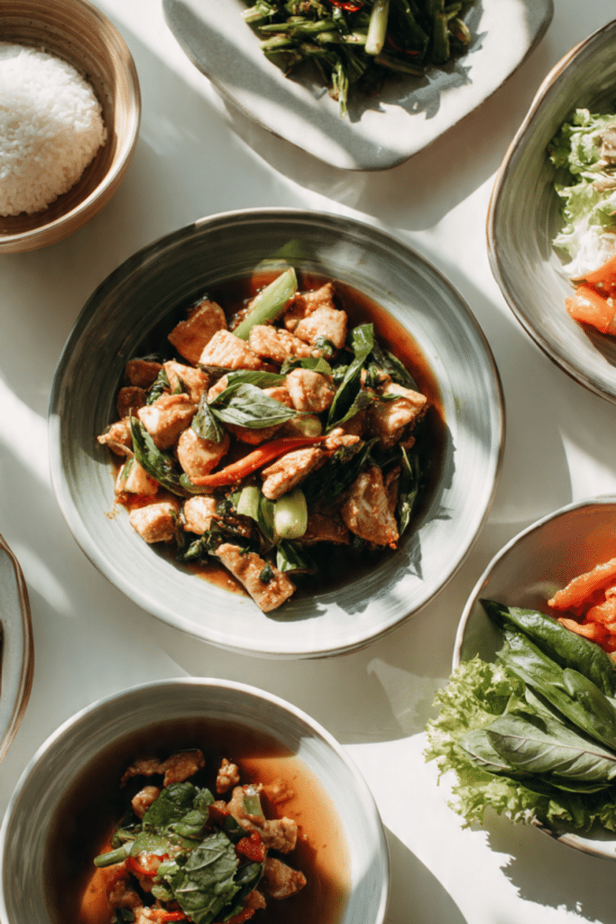 One-Skillet Creamy Thai Basil Chicken