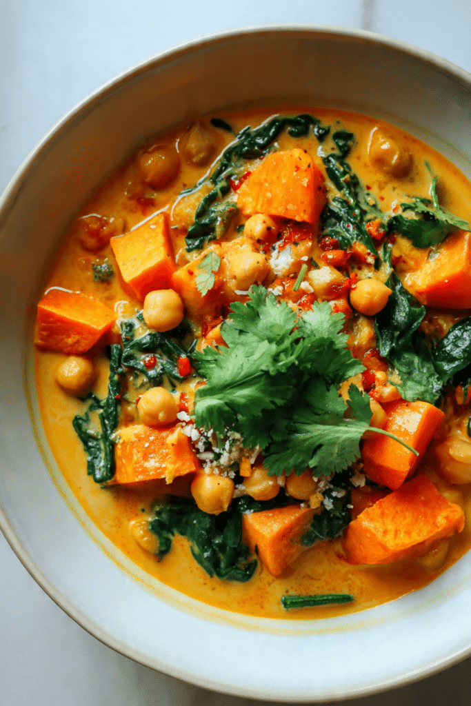 Coconut Chickpea & Sweet Potato Curry