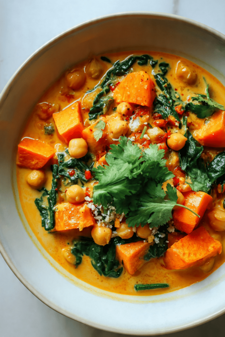 Coconut Chickpea & Sweet Potato Curry