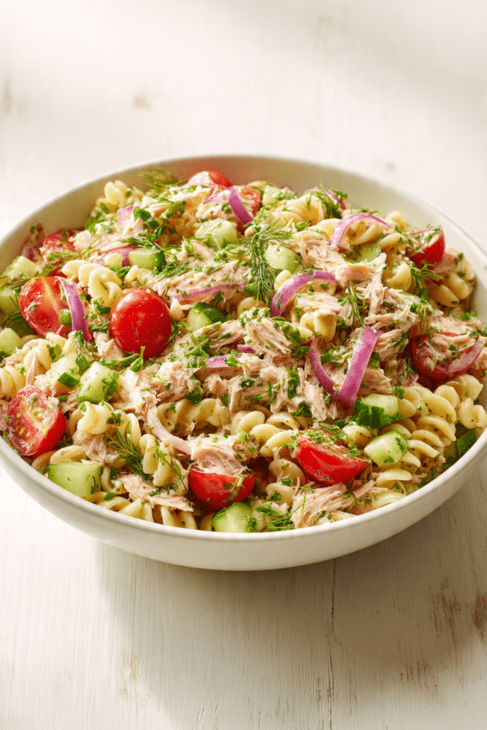 Summery Herbed Tuna Pasta Salad