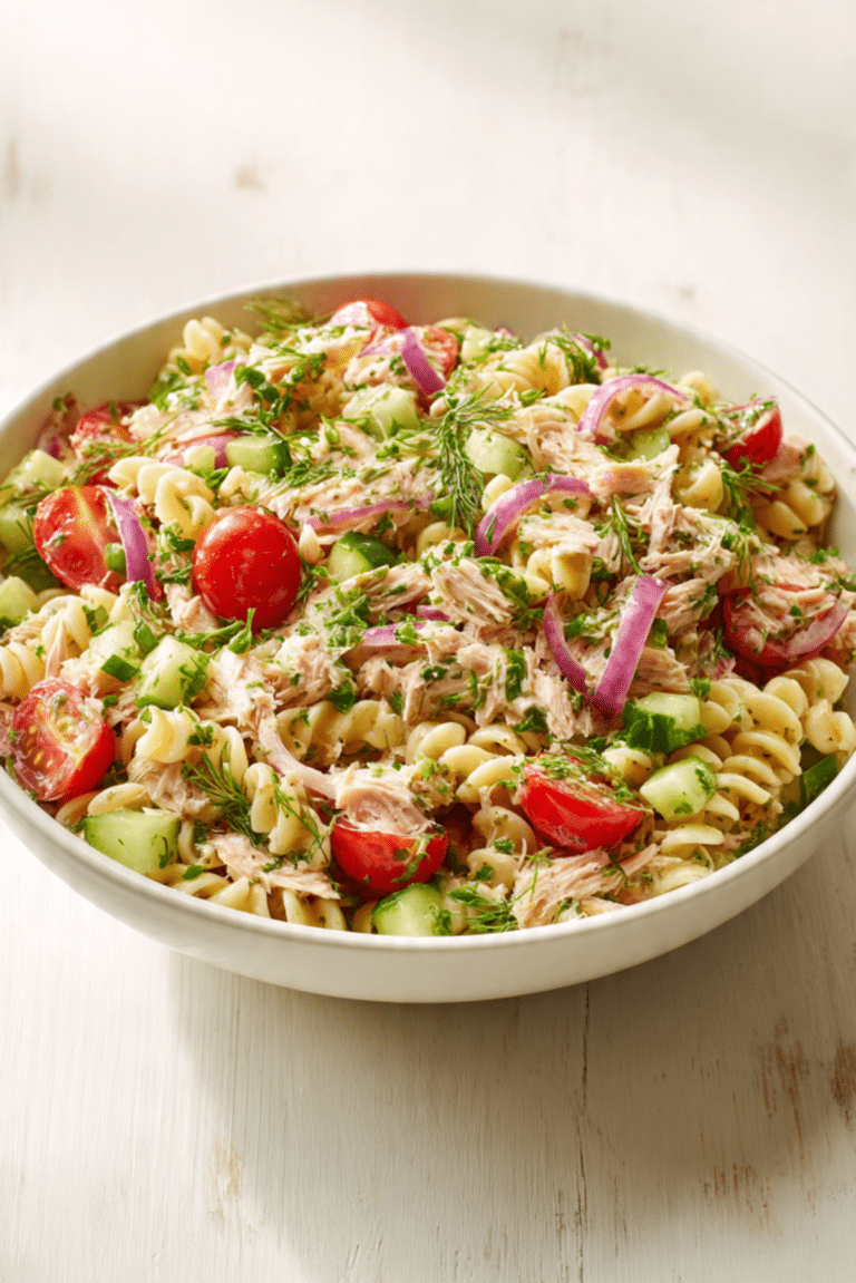 Summery Herbed Tuna Pasta Salad