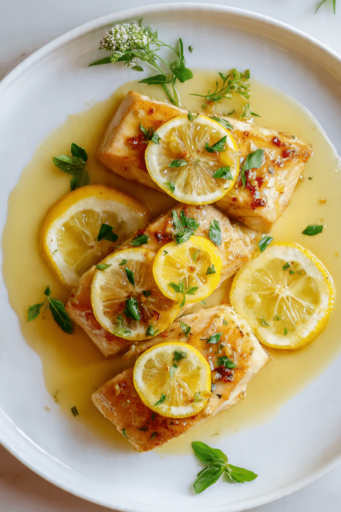 Baked Mahi Mahi Fillet with Lemon Butter Sauce