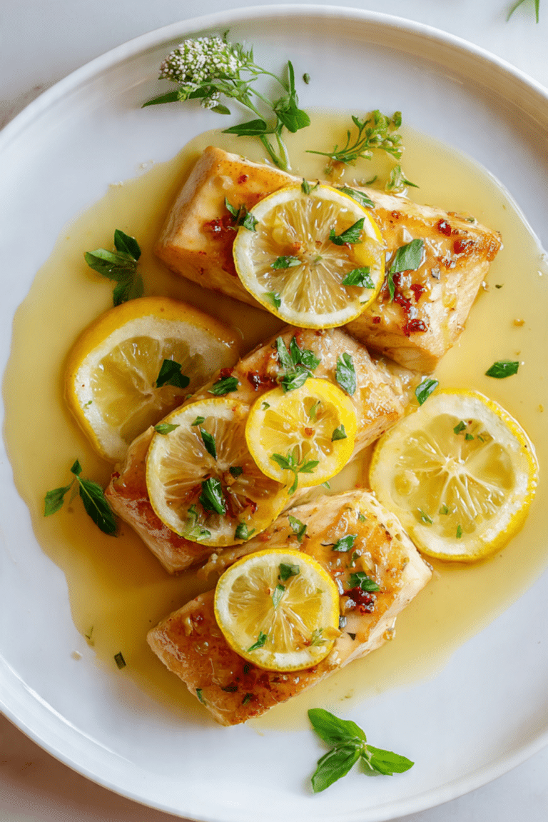 Baked Mahi Mahi Fillet with Lemon Butter Sauce